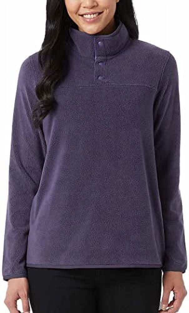 32 Degrees Heat Womens Midweight Snap Arctic Fleece Pullover (Gray
