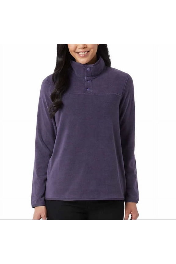 Heat Womens Midweight Snap Arctic Fleece Pullover Size: XS, Color: Gray Navy