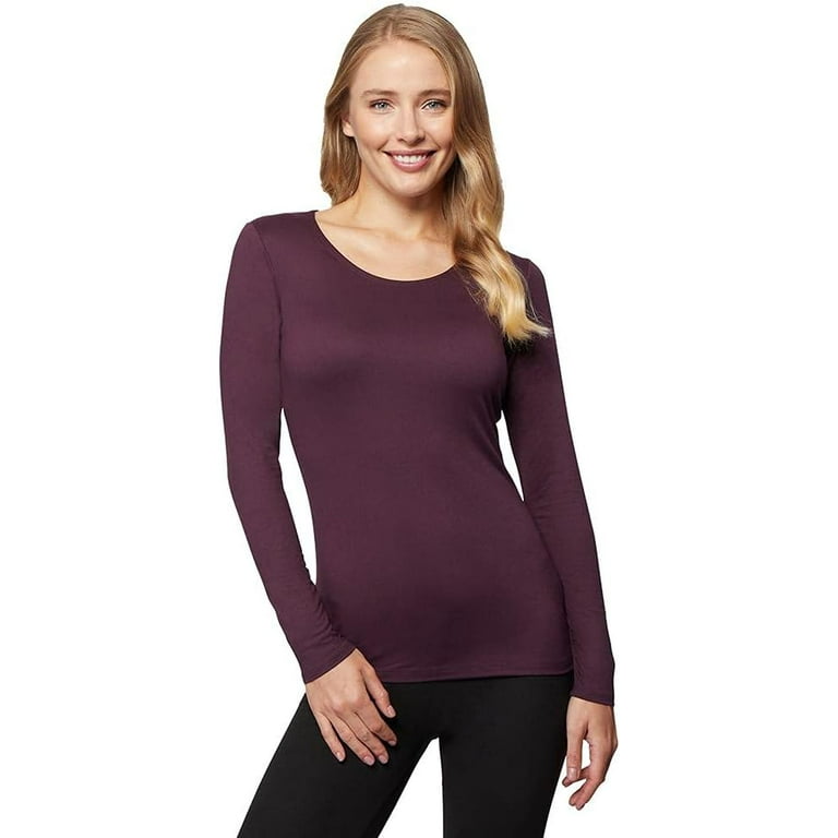 32 Degrees Heat Womens Ultra Soft Thermal Lightweight Baselayer Scoop Neck Long Sleeve Top