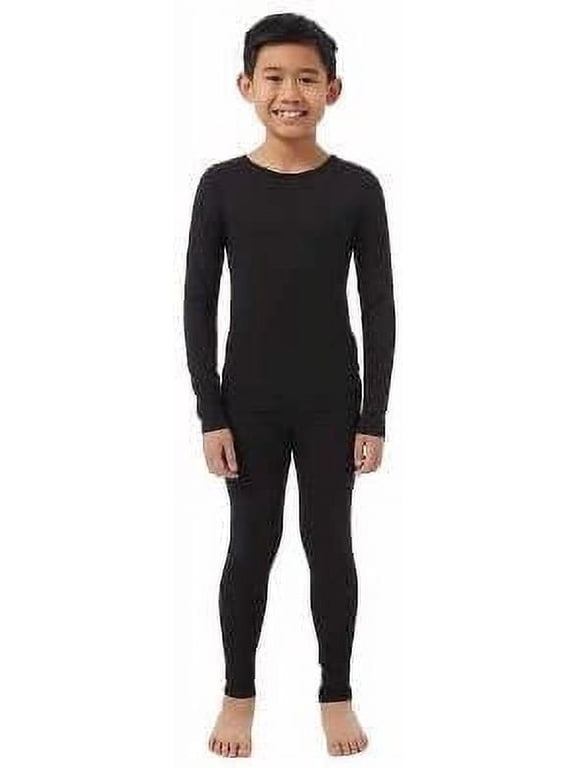 Kid's Heat Base Layer Long Sleeve & Legging Set Black M