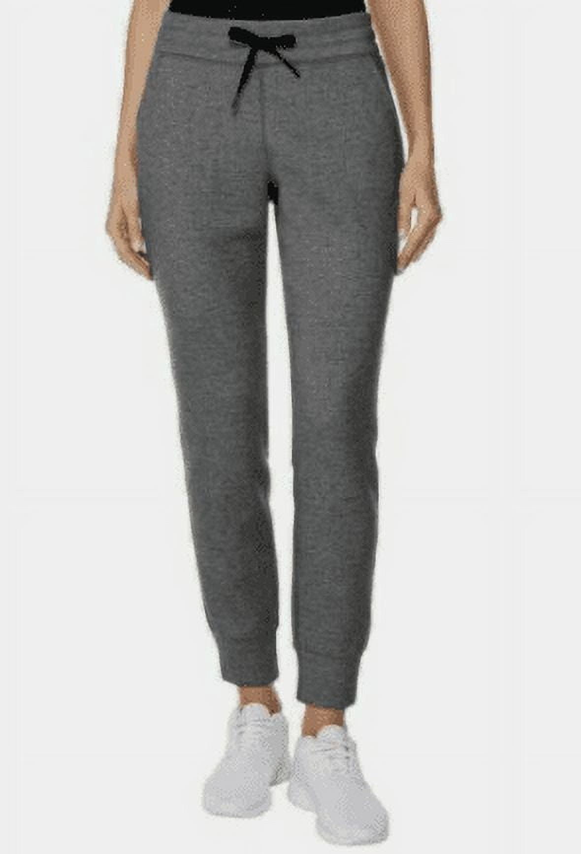 32 Degrees Ladies' Fleece Jogger Pants - Heather Charcoal, Large | Soft Pull-On Sweatpants For Women