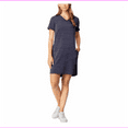 thumbnail image 1 of 32 Degrees  Ladies High low hem line 2side hand pockets Vneck Short Sleeve Dress S/Skipper SD, 1 of 4