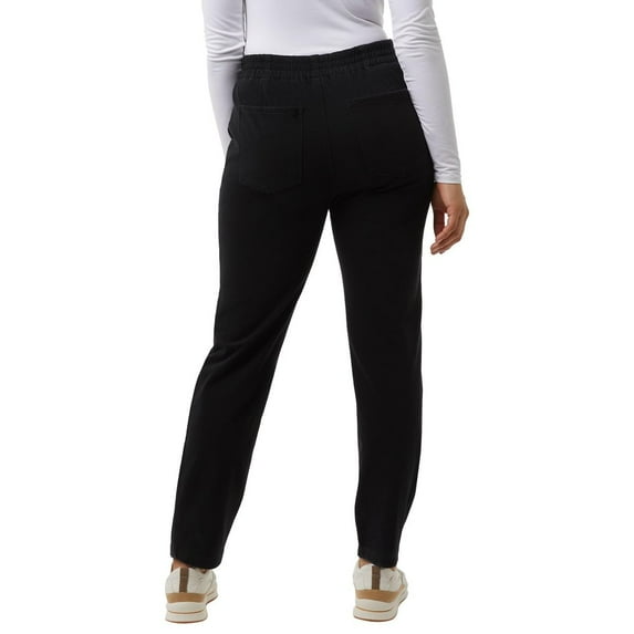 32 Degrees Womens Knit Stretch Elastic Waist Twill Pant (Black, XL), X-Large