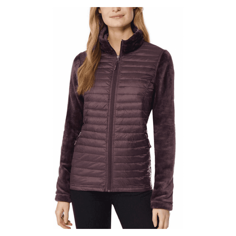 32 Degrees Heat Women s Long Sleeve Full Zip Jacket Eggplant S Walmart