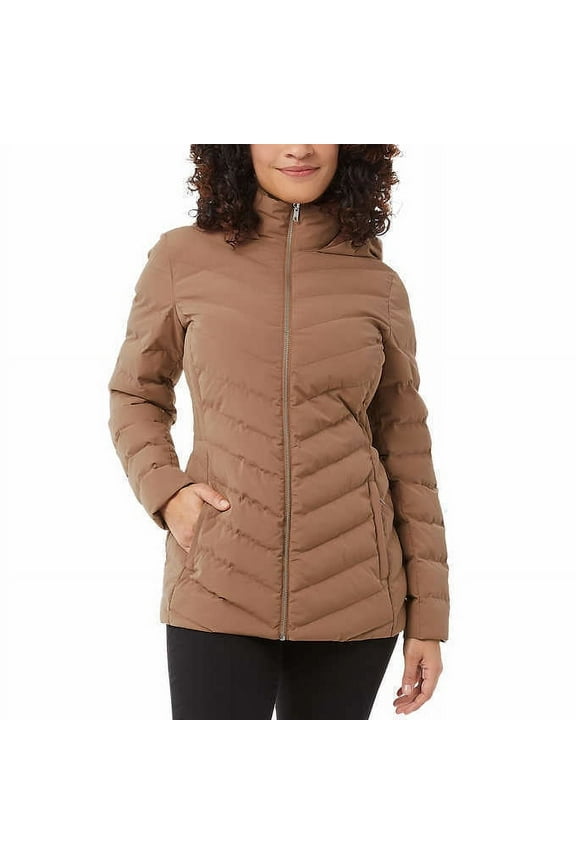32 Degrees Ladies' Power Stretch Hooded Jacket Size: 3X, Color: Cognac