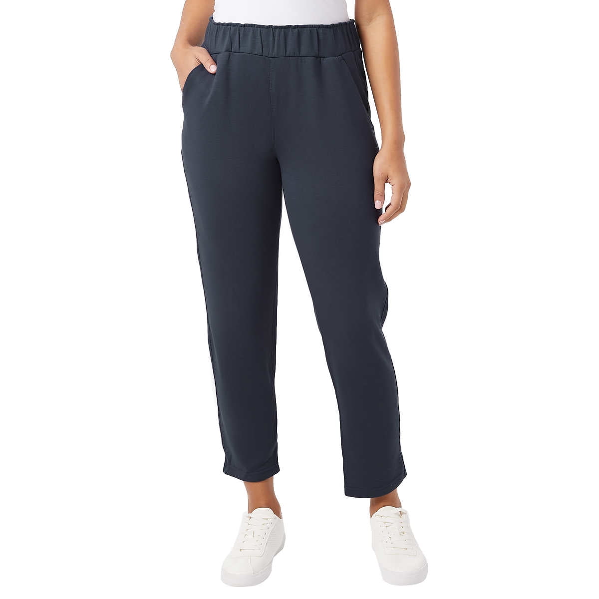 Blue 32° Degrees Cool Women's soft comfort pull-on ankle length travel pants