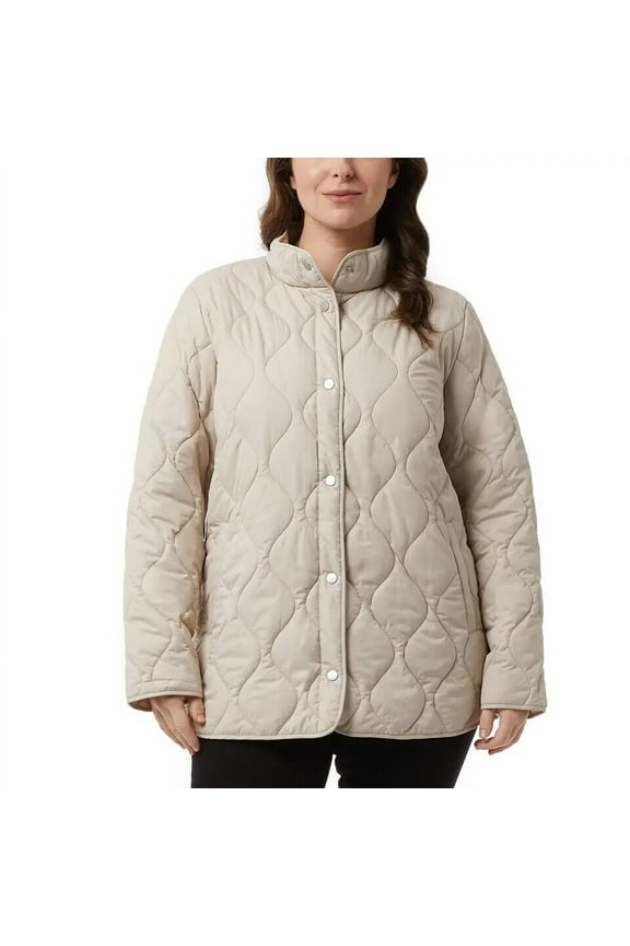 Ladies' Quilted Jacket (Beige Coconut, XXL)