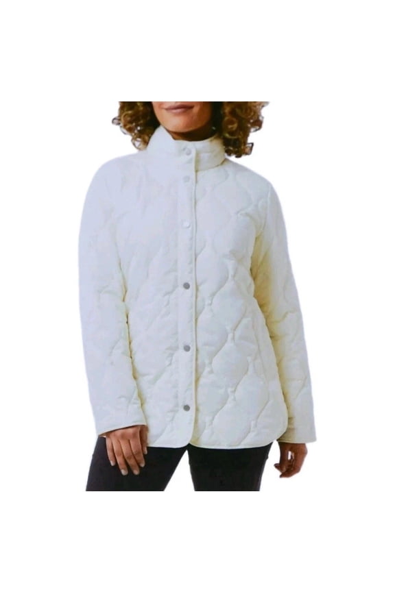 Ladies' Quilted Jacket, White, L