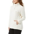 thumbnail image 1 of 32 Degrees Ladies' Snap Fleece Pullover (Ecru, Large), 1 of 4