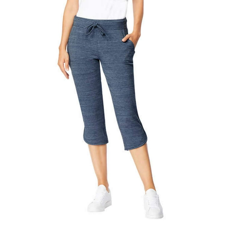 32 Degrees Ladies Soft Fleece Knit Capri Pants Blue 3XL
