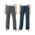 thumbnail image 1 of 32 Degrees Ladies' Soft Sleep Lounge Pants 2-Pack, Blue/Heather Gray Large, 1 of 5