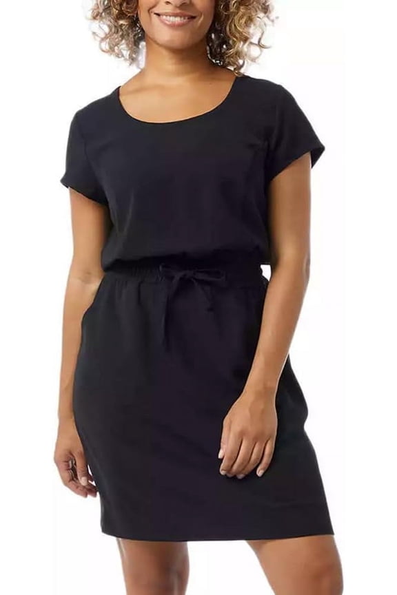 Ladies' Twill Drawstring Dress Black S