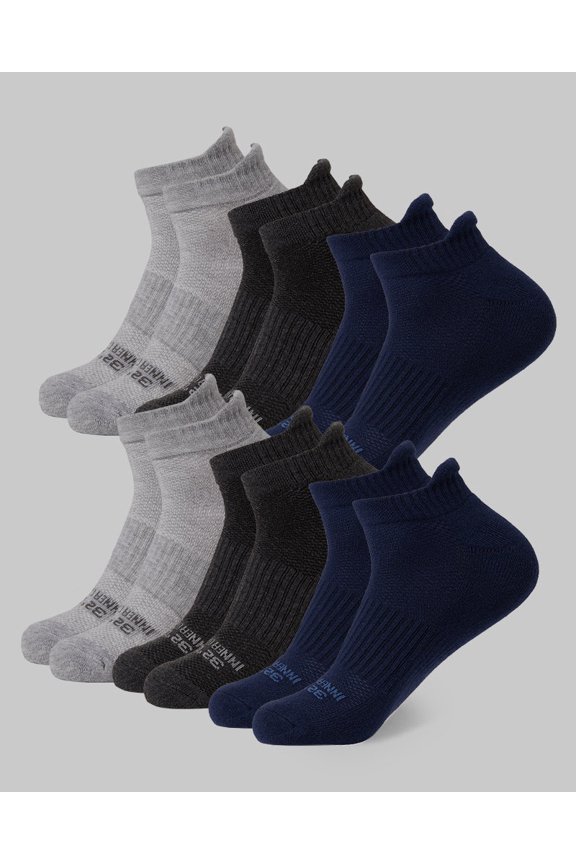 MEN'S 6-PACK COOL COMFORT ANKLE RUNNING SOCKS