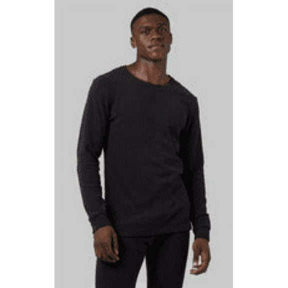32 Degrees MEN'S HEAVYWEIGHT FLEECE BASELAYER CREW TOP - Black, S