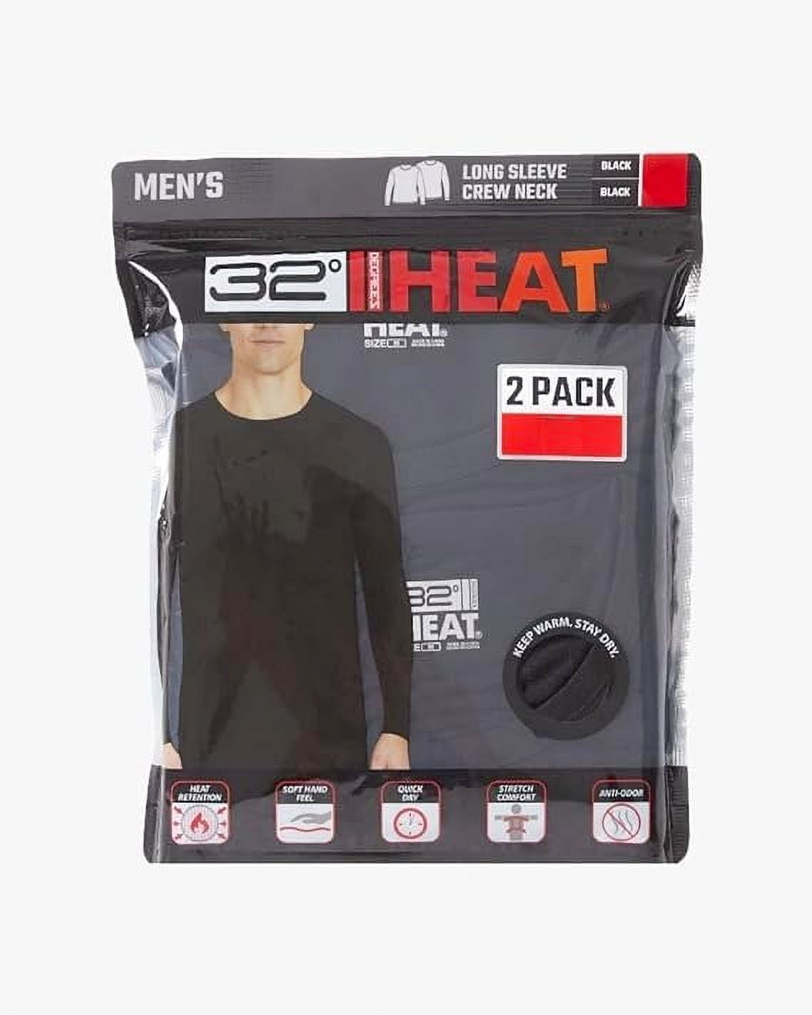 32 Degrees Men's 2-Pack Performance Thermal Baselayer Crewneck Top ...