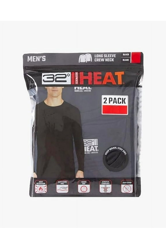 Men's 2-Pack Performance Thermal Baselayer Crewneck Top