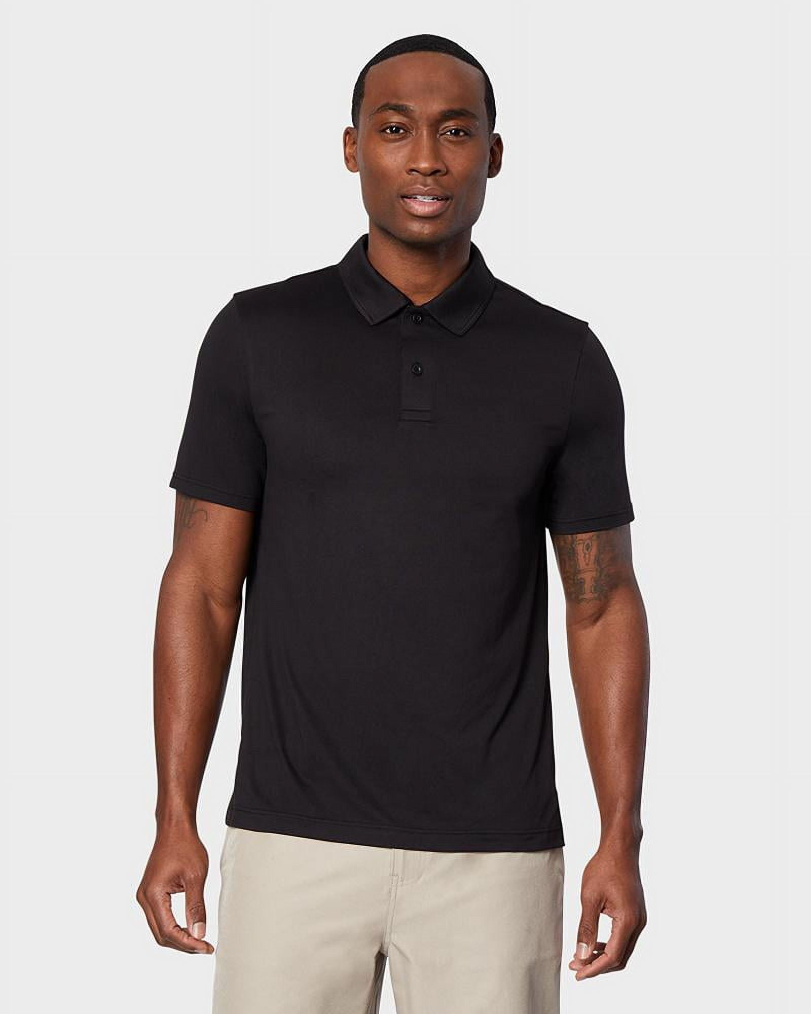 32 Degrees Men's Cool Classic Polo - Black - Medium - Walmart.com