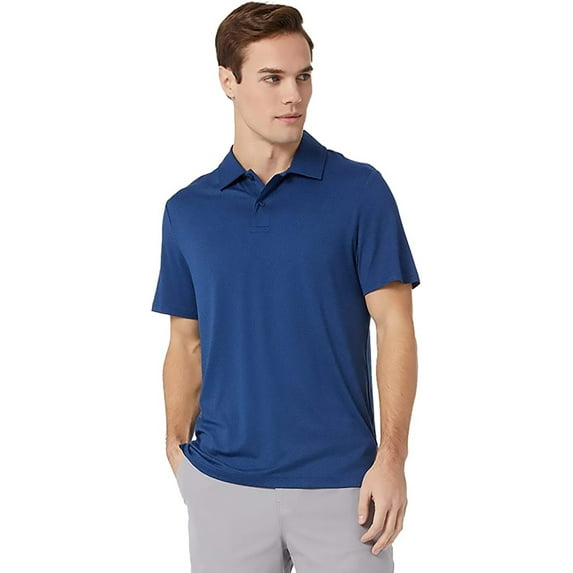 32 Degrees Men's Cool Classic Polo - Royal Blue Heather - Large