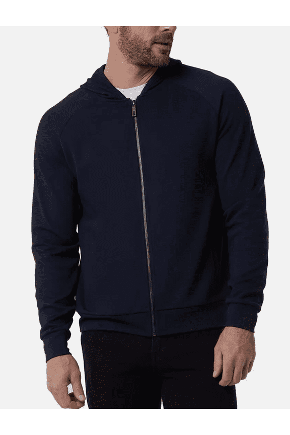 Men's Full Zip Hoodie Blue Large