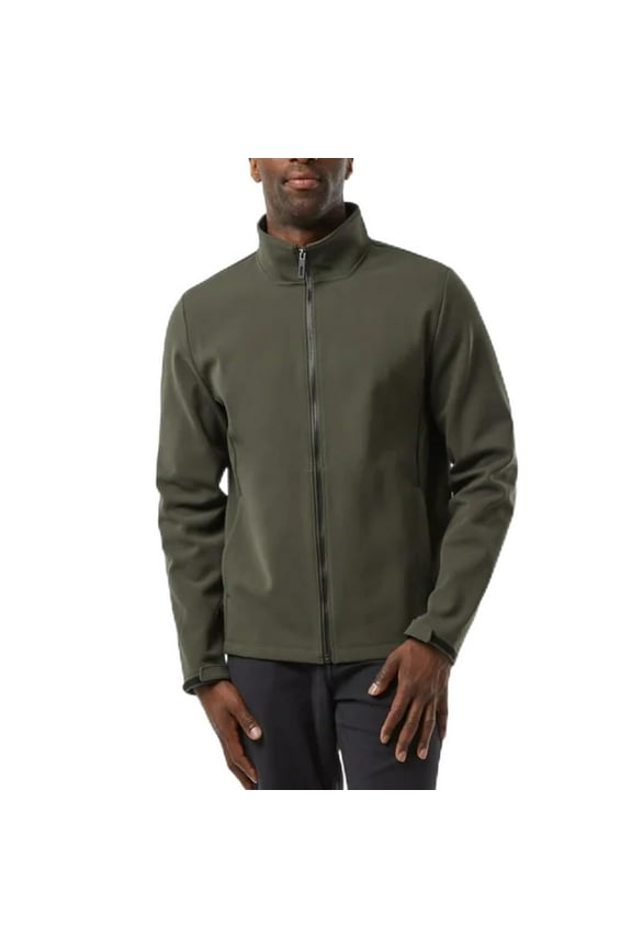 Men's Full Zip Jacket Regular Fit, Brushed Interior,  Coat Green, S