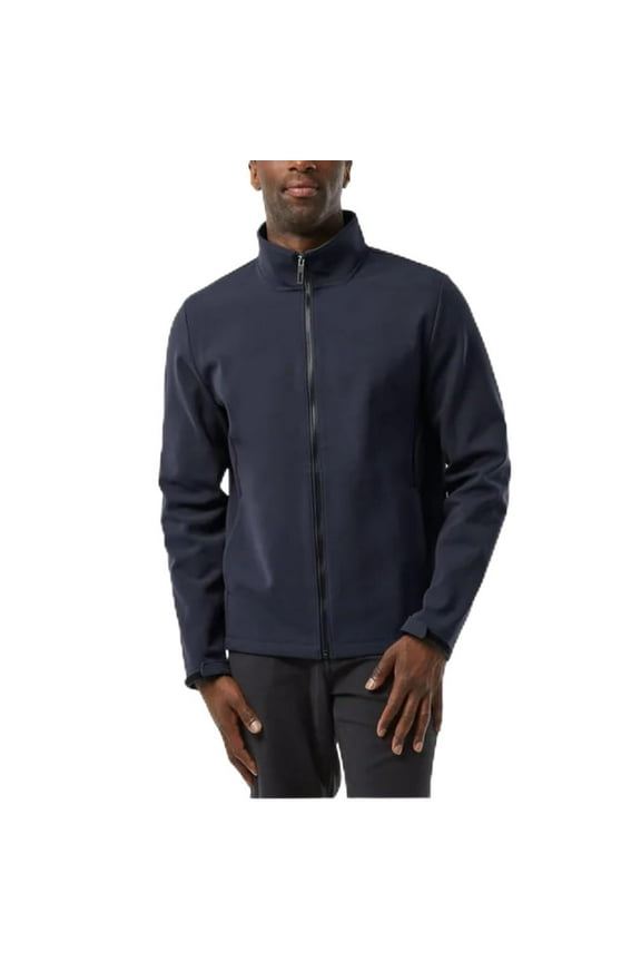 Men's Full Zip Jacket Regular Fit, Outdoor Casual, Adjustable Cuffs, Stand Collar, Brushed Interior, Active Zip Coat (Blue, S)