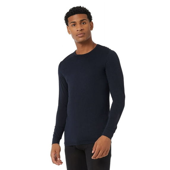 32 DEGREES Men's Lightweight Baselayer Crew Top Long Sleeve Form Fitting 4-Way Stretch Thermal Stormy Night Medium