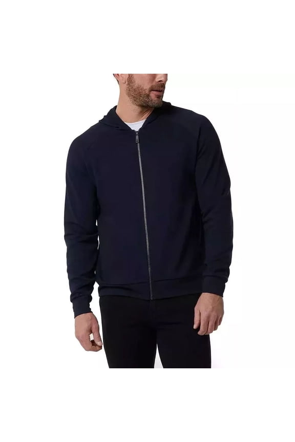 Men's Pique Full Zip Hoodie, Blue, M