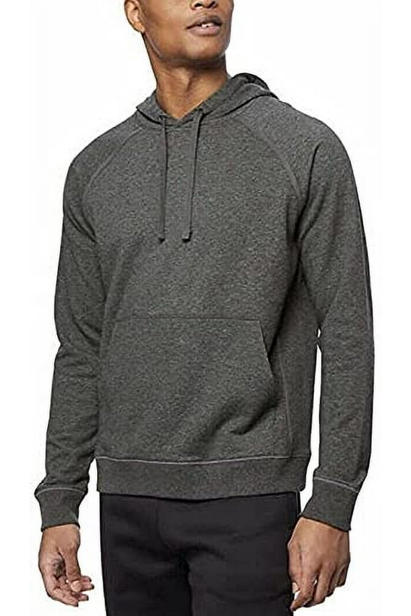 Men's Pullover Hooded (Heather Black, XL)