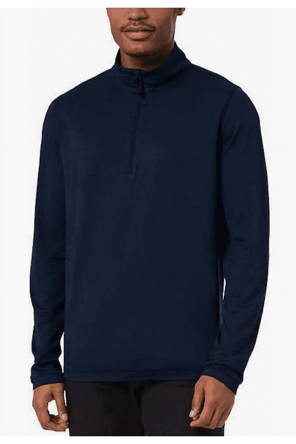 Men’s Quarter Zip Pullover, Blue, XX-Large