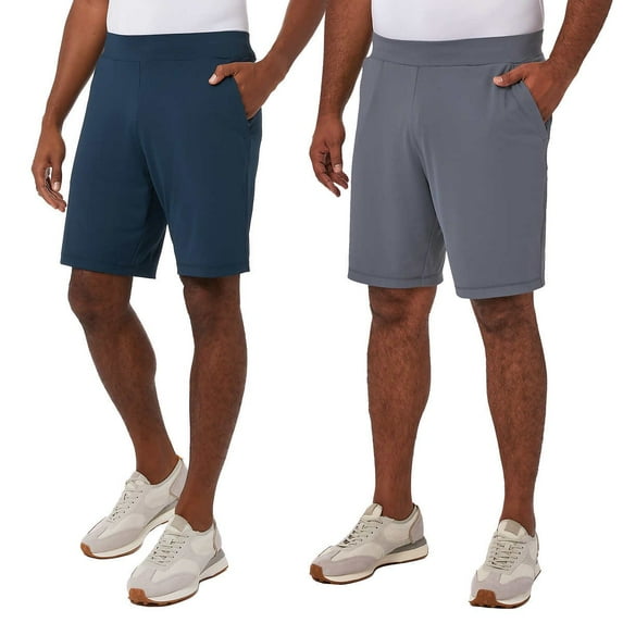 32 Degrees Men’s Tech Performance Short Gray/Blue 2 PACK XL