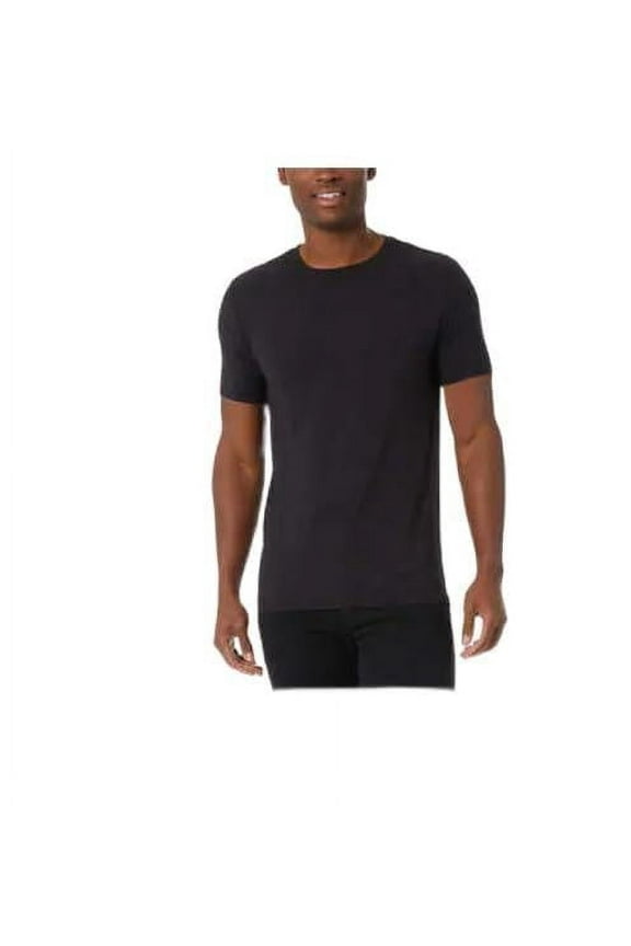 Mens 3 Pack Cool Crew Neck T-Shirt | Anti-Odor | Quick Drying | 4-Way Stretch (Black - Large)