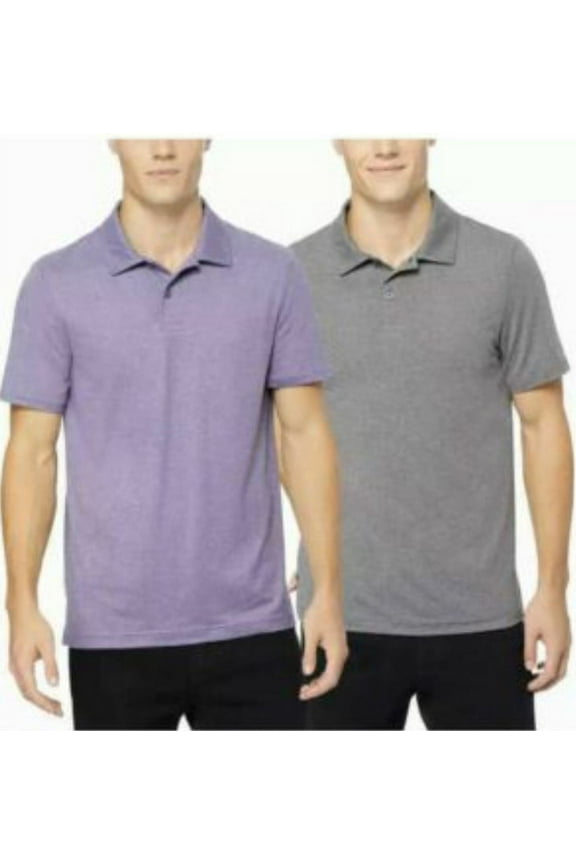 Polo 2 pack, Dark Heather Plum/Dark Heather Gray L