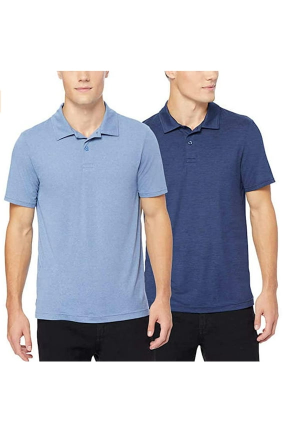 Polo 2 pack, Deep Pacific Space Dye/Heather Skyline M