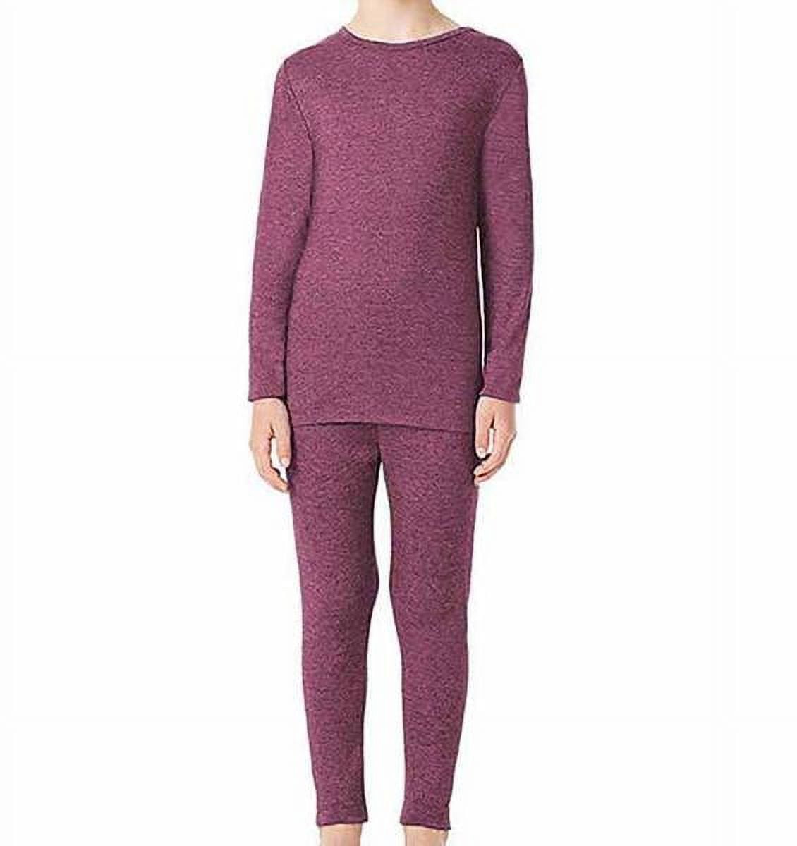 32 Degrees Boys Base Layer Thermal Set - Weatherproof Long Underwear Shirt & Pants (Large, Black)