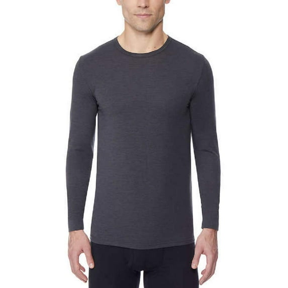 32 Degrees Weatherproof Men's Thermal Base Layer Long Sleeve HT Charcoal , S