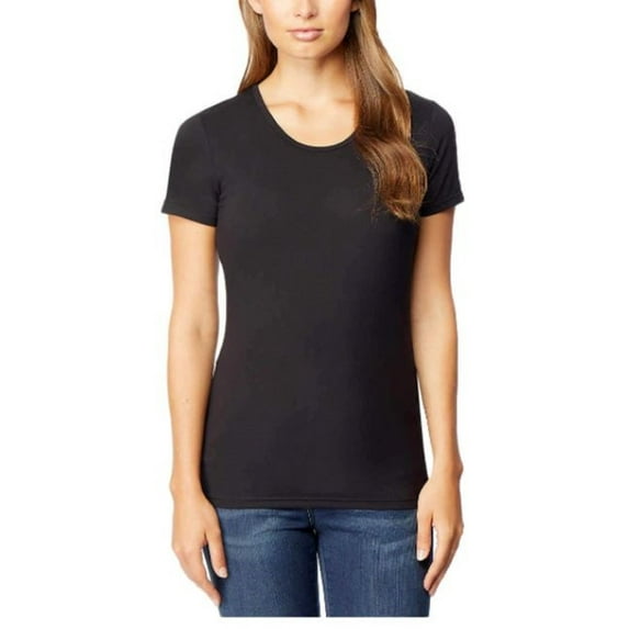 32 Degrees Weatherproof Women's Short Sleeve Scoop Neck Cool Tee,Black, X Large