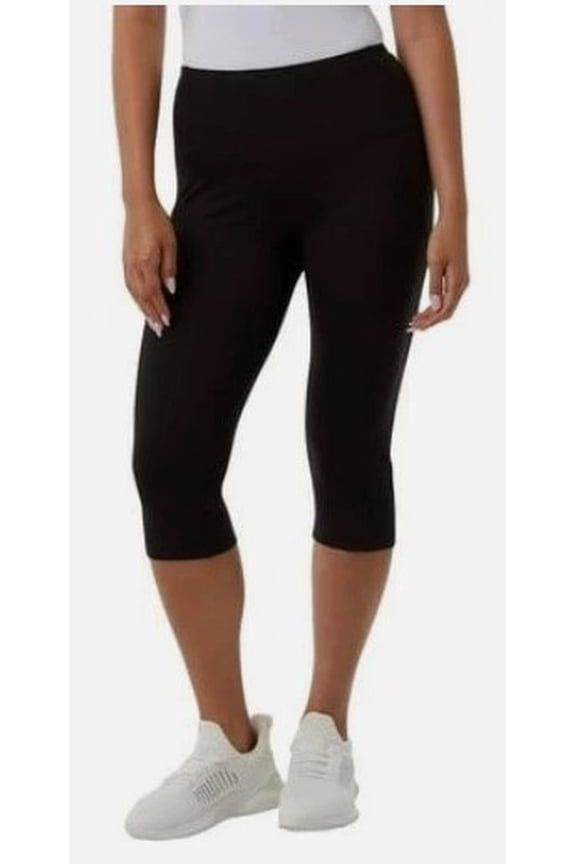 Women Nylon Lux Capri (US, Alpha, Small, Regular, Regular, Black)