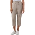 thumbnail image 1 of 32 Degrees Women's Nylon Lux Capri, Cropped Length, Tan, Small, 1 of 10