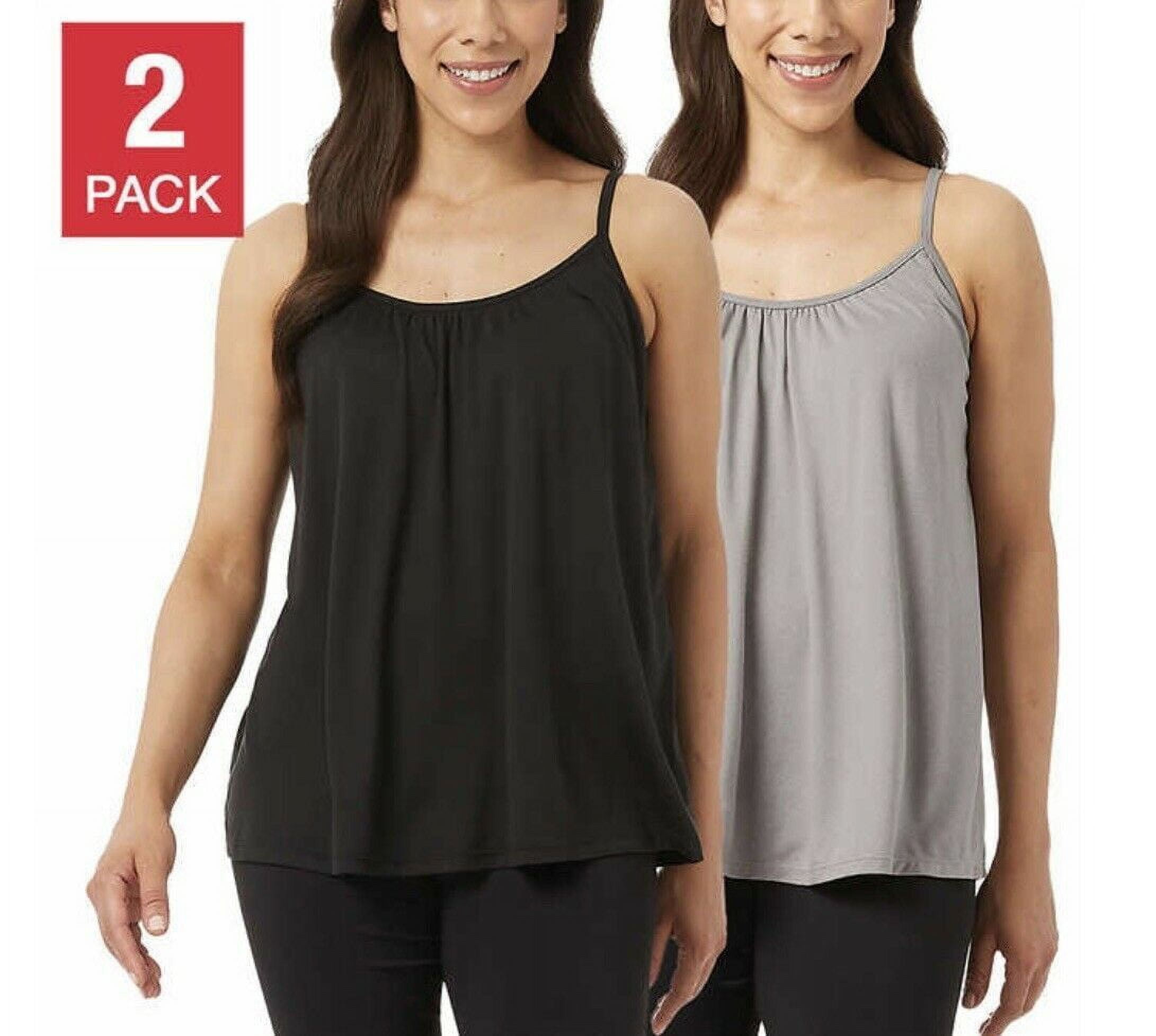 32 Degrees Women's 2-Pack Bra Top Cami Built In Bra Wire free