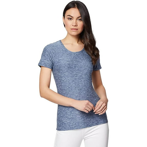 32 Degrees Women's Cool Fitted T-Shirt - Xenon Blue Space Dye -X-Large