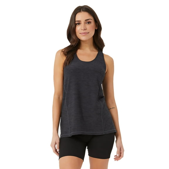 32 Degrees Women's Cool Lightweight Regular Fit Racerback Tank Top - Black Space Dye - Large