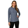 thumbnail image 1 of 32 Degrees Women's Cool Long-Sleeve Hooded T-Shirt - Inky Indigo - X-Small, 1 of 4