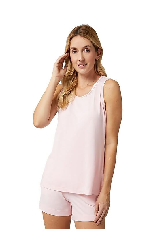 Women's Cool Relaxed Lightweight Moisture Wicking Anti Odor Knit Tank Top Shirt - Helio Pink - Small