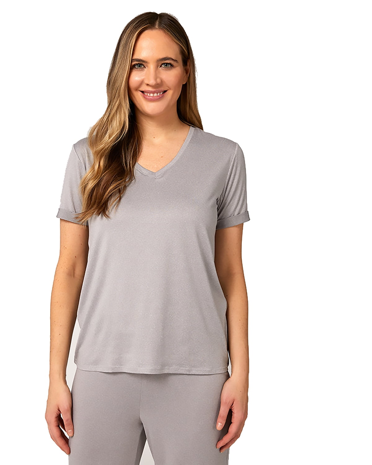 32 Degrees Women s Cool Relaxed Sleep T Shirt Ghost Grey Heather
