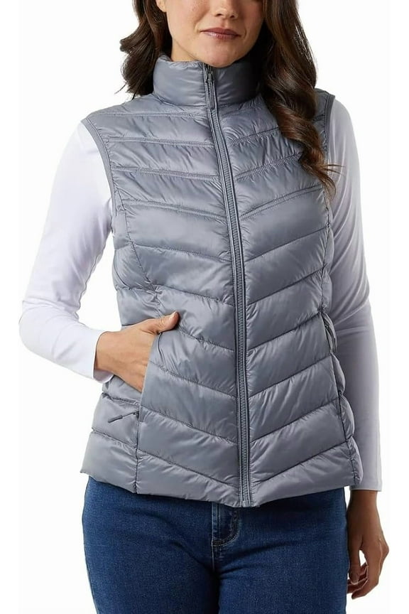Women’s Lightweight Warmth Stand Up Collar Vest (Blue, XX-Large)