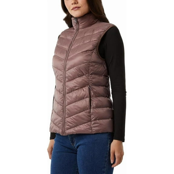 32 Degrees Women’s Lightweight Warmth Stand Up Collar Vest (Pink, Small)