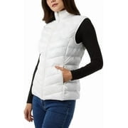 32 Degrees Women’s Lightweight Warmth Stand Up Collar Vest, Womens Jacket (White, XX-Large)