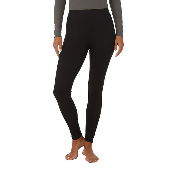 32 Degrees Women's Midweight Rib Baselayer Leggings - Black - Medium