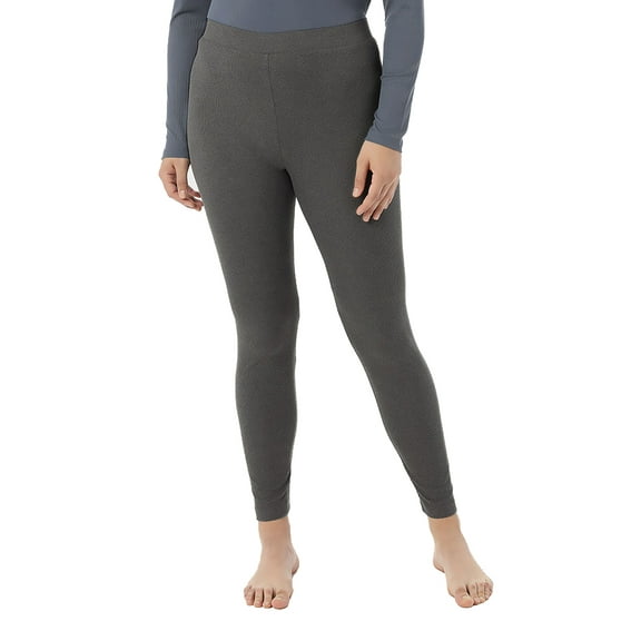 32 Degrees Women's Midweight Rib Baselayer Leggings - Charcoal Heather - X-Small