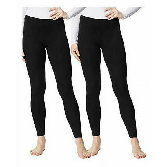 32 Degrees Women's Pants Sz M Base Layer Heat 2-pack Anti-Odor Black